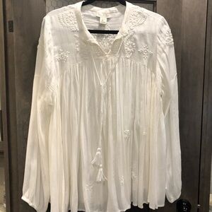 Rachel Zoe Country Chic  Embroidered Women's Top size Large